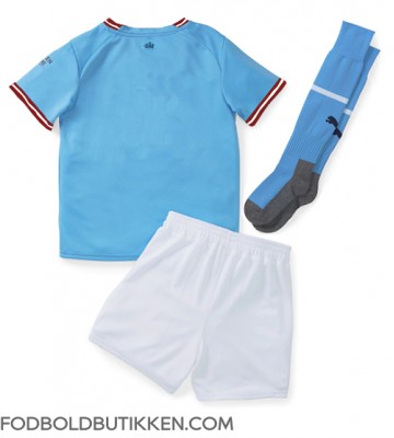 Manchester City Hjemmebanetrøje Børn 2022-23 Kortærmet (+ Korte bukser)